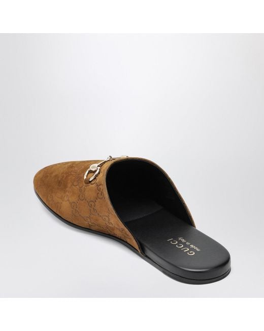 Gucci Brown Menã¢Â‚¬S Sabot With Buckle for men