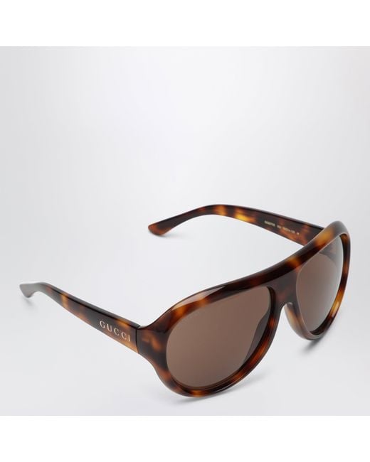 Gucci Brown Havana Aviator Sunglasses