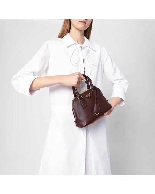 Prada Brown Promenade-Tasche Bordeaux