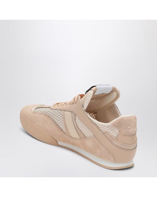 Sneaker kick pesca in rete e pelle di Chloé in Natural