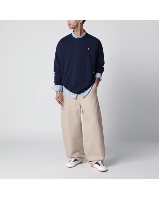 Polo Ralph Lauren Blue Cotton Relaxed-Fit Crewneck Sweatshirt for men