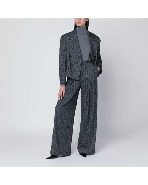 Dolce & Gabbana Black Dark Short Oversized Striped Jacket