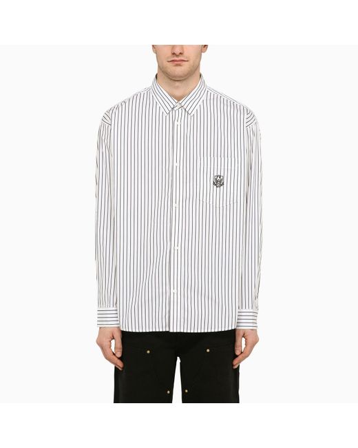 Carhartt White /black Striped Linus L/s Shirt for men