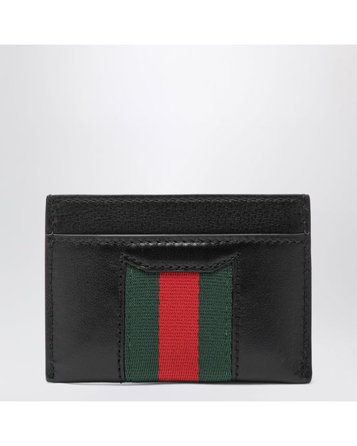 Gucci Black Web Cardholder With Horsebit