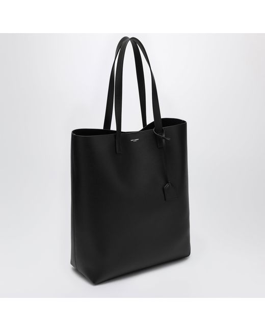 Saint Laurent Black Bold Leather Shopping Bag for men