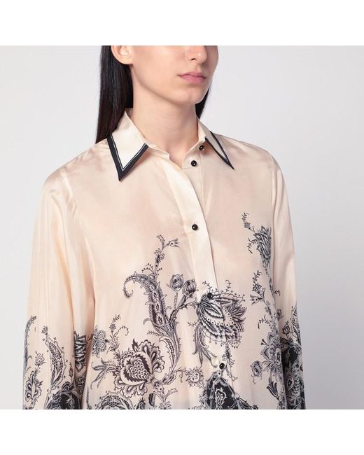 Camicia rhiannon crema con stampa fantasia di Zimmermann in Multicolor