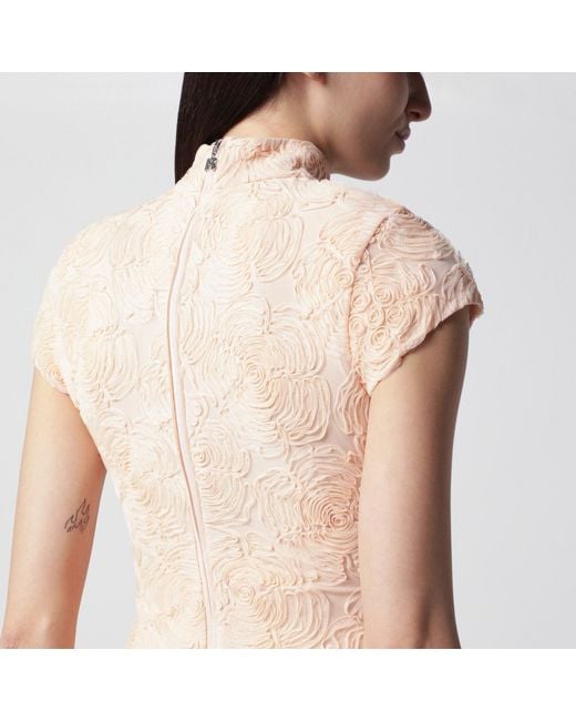 ROTATE BIRGER CHRISTENSEN Natural Vanilla Dress With Floral Appliqués