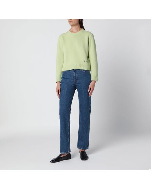 A.P.C. Green Crew-Neck Sweater Lime