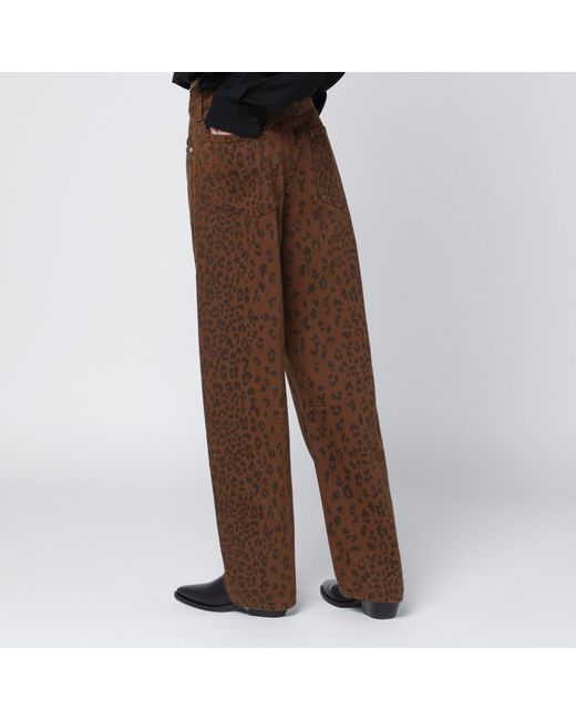Citizens of Humanity Brown Relaxed Miro Jeans With Cheetah Print