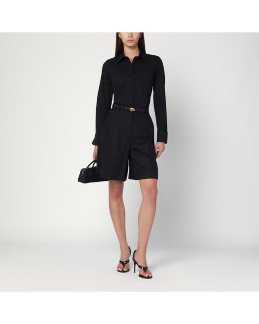 Max Mara Black Cotton Shirt With Logo