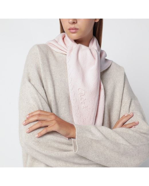 Chloé Pink Iconic Triangular Wool Scarf