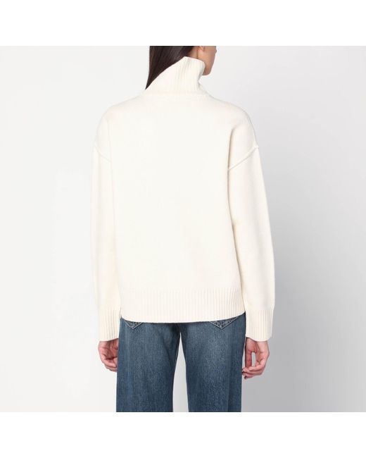 AMI White Ami De Coeur Turtleneck Sweater