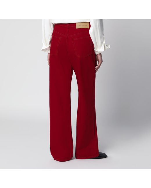AMI Red Ruby Cotton Twill Jeans
