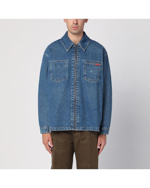Martine Rose Reversible Denim Zip Jacket in Blue for Men | Lyst