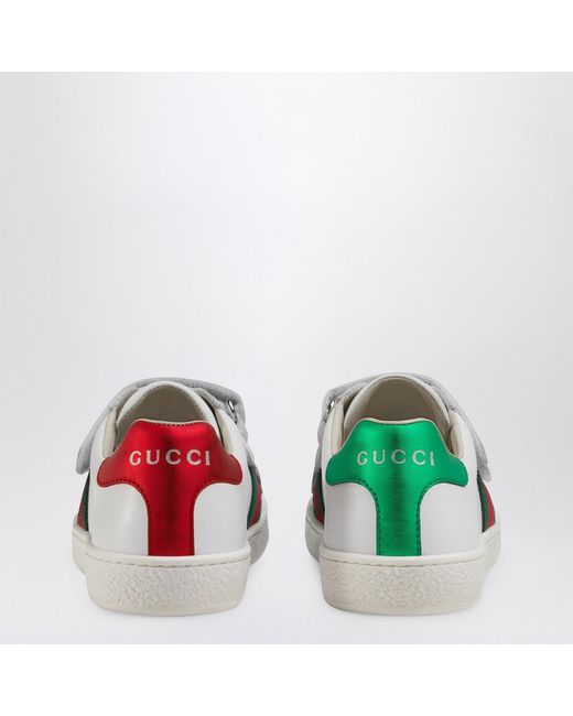 Gucci White Ace Sneakers With Web Ribbon