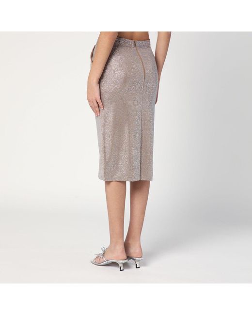 GIUSEPPE DI MORABITO Gray Midi Skirt With Silver Rhinestones