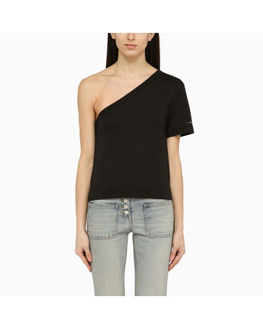 Calvin Klein Black One-Shoulder T-Shirt In