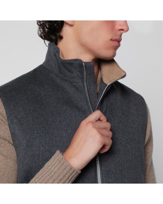 Lardini Gray Zip-Up Vest for men