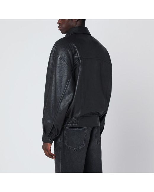 Blouson Bomber Ballon En Cuir Saint Laurent pour homme en coloris Black