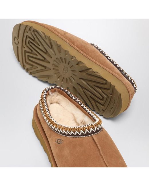 Ugg Brown Tasman Chestnut Eather Slip-Ons