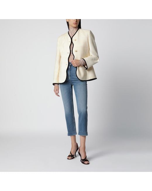 Valentino Blue Nude Rebrodé Lace Bodysuit