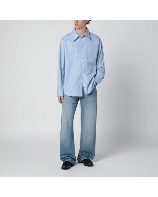 AMI Blue Ami De Coeur Light Shirt for men