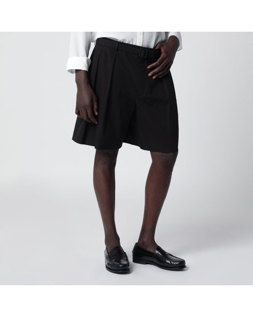 Saint Laurent Black Belted Bermuda Shorts for men