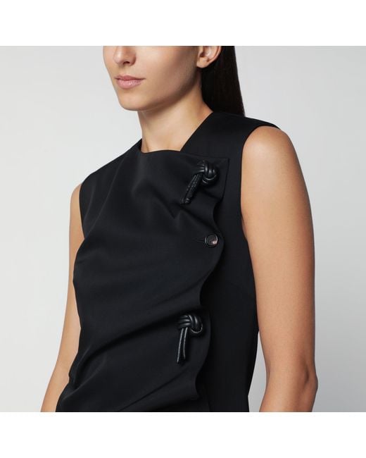 Bottega Veneta Black Wool Midi Dress