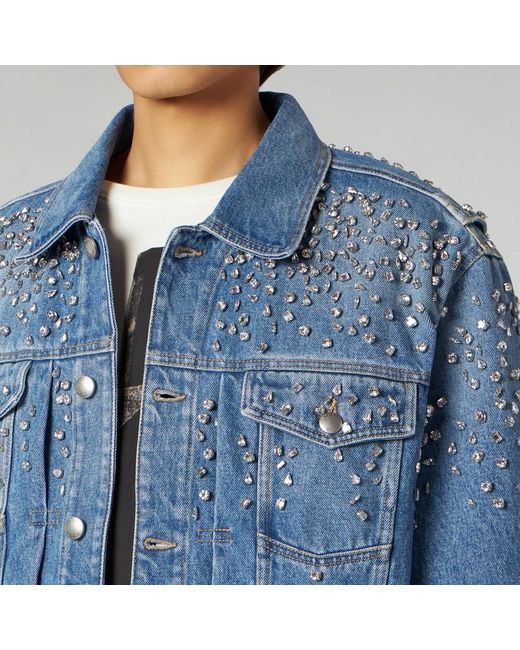 Giacca trucker in denim crystals blu di 1989 STUDIO in Blue da Uomo