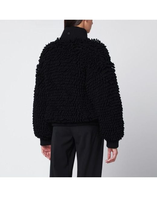 Moncler x Edward Enninful Black Schwarzer Cardigan Aus Wollmischung