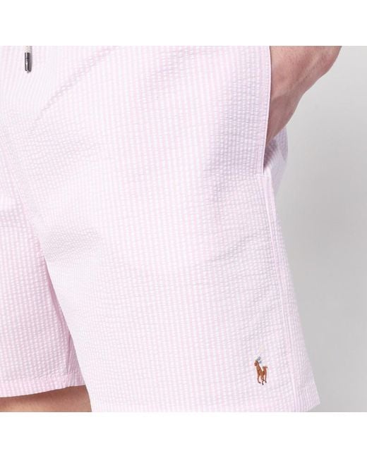 Maillot De Bain À Rayures Blanc/Rose Polo Ralph Lauren pour homme en coloris Pink