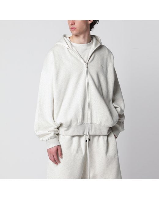 Fear Of God Gray Light Mélange Cotton Fleece Zip-Up Sweatshirt for men