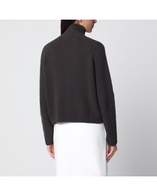 Lisa Yang Black Dark Sadie Zip-Up Cashmere Cardigan