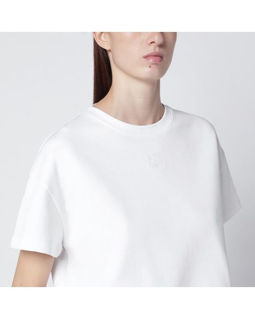Loewe White Asymmetrical Cotton-Blend T-Shirt