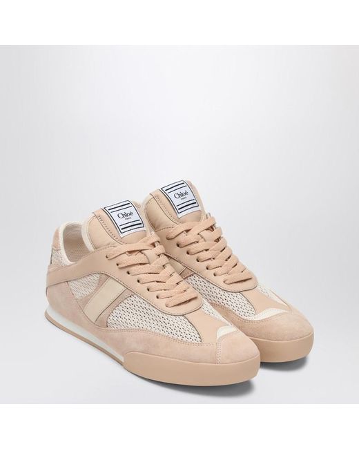 Sneaker kick pesca in rete e pelle di Chloé in Natural