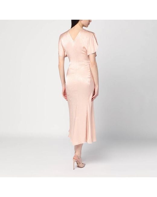 Robe Clair Damassée Froncée Victoria Beckham en coloris Pink