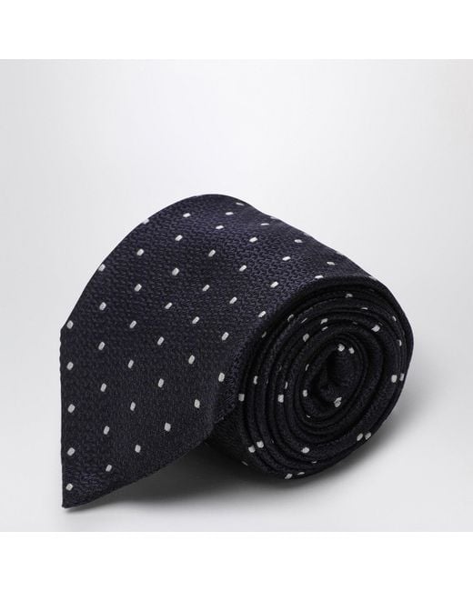 Destin Blue Polka Dot Silk Tie for men