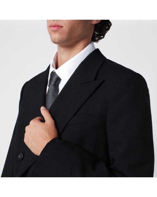 Dries Van Noten Black Double-Breasted Jacket for men