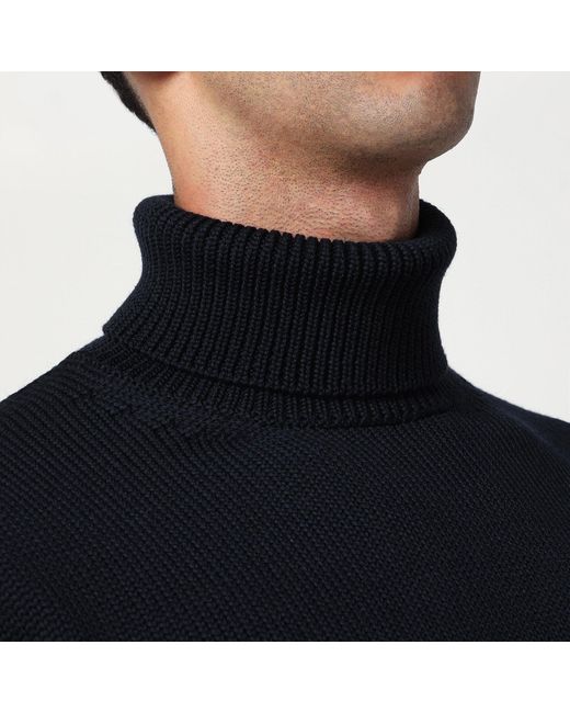 Roberto Collina Blue Wool Turtleneck Sweater for men