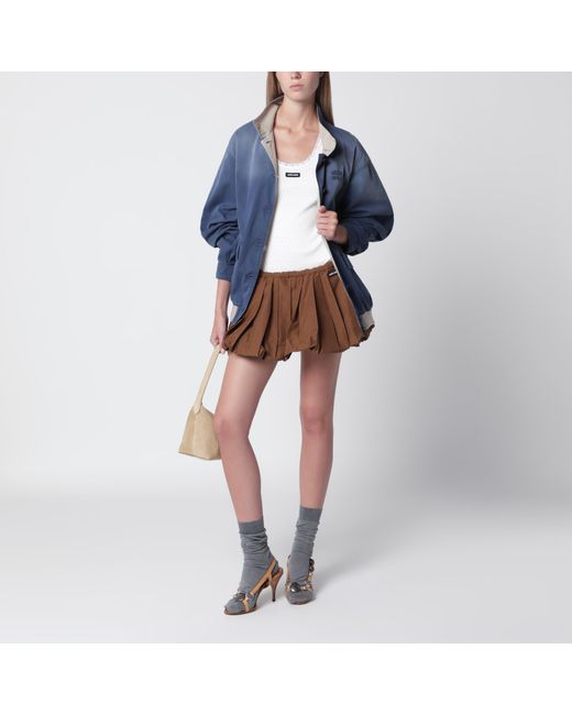 Miu Miu Blue Lime Old-Washed Twill Blouson