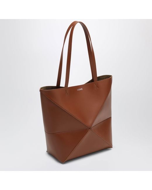 Loewe Brown Medium Puzzle Fold Tote Bag