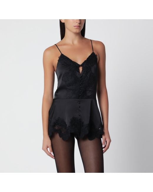 ROTATE BIRGER CHRISTENSEN Black Lace Camisole Top