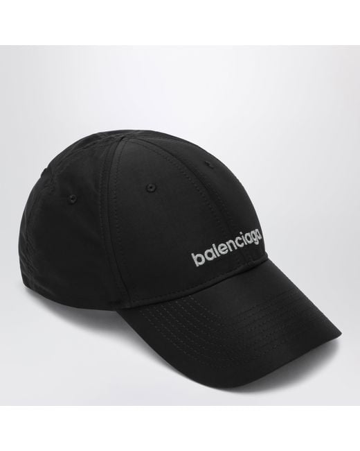 Balenciaga Black Techwear Cap With Reflective Detailing for men