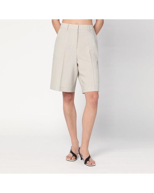 Golden Goose Deluxe Brand Natural Mélange Wool-blend Bermuda