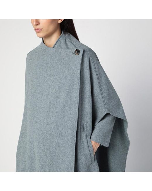 THE GARMENT Gray Grauer Umhang Aus Wollgemisch