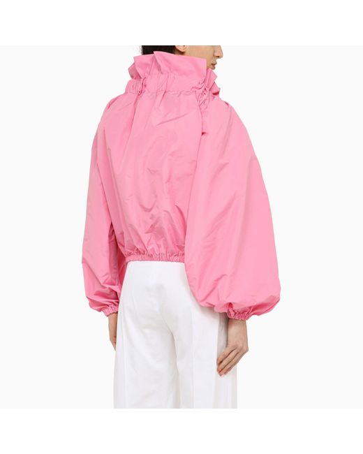 Patou Red Shirt With Pink Balloon Sleeves