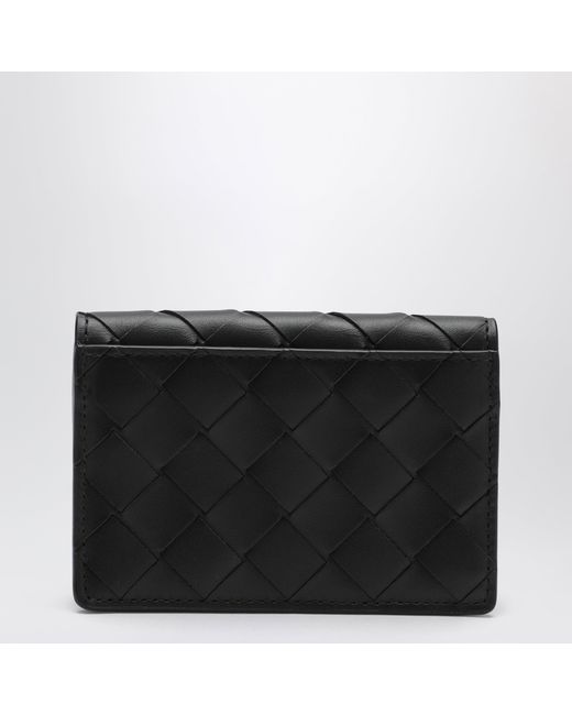 Bottega Veneta Black Intrecciato Business Card Holder for men