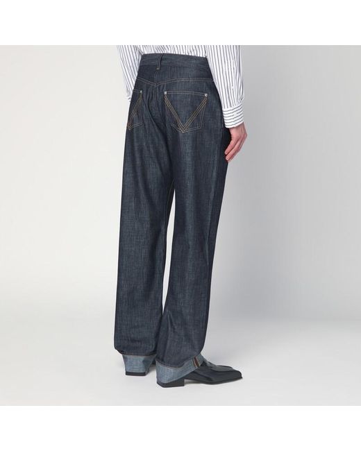 Bottega Veneta Indigoblaue Jeans Mit Umschlag in Blue für Herren