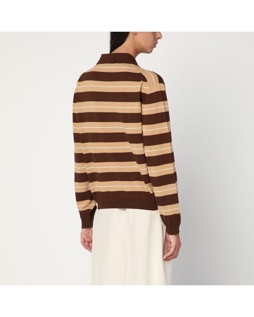 Miu Miu Brown Langarm-Polo Cocoa/Karamell