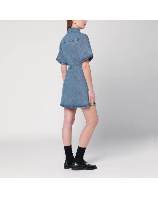 AMI Blue Mini Dress Ami De Coeur In Denim